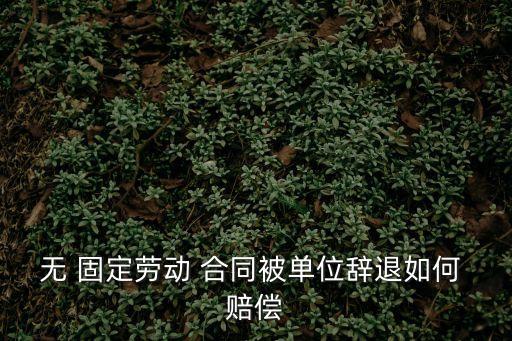 無 固定勞動 合同被單位辭退如何 賠償