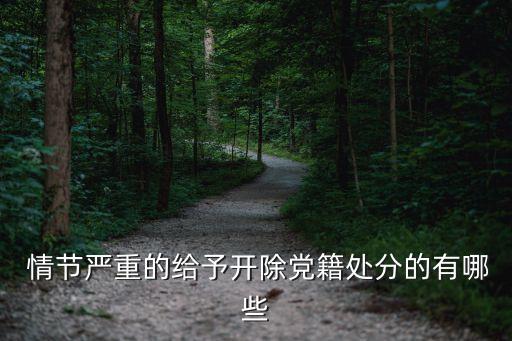  情節(jié)嚴(yán)重的給予開除黨籍處分的有哪些