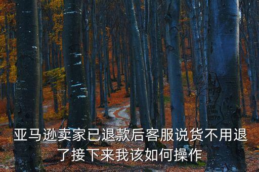  亞馬遜賣家已退款后客服說貨不用退了接下來我該如何操作