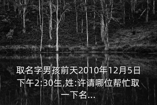 取名字男孩前天2010年12月5日下午2:30生,姓:許請哪位幫忙取一下名...