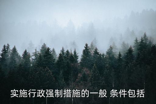 實(shí)施行政強(qiáng)制措施的一般 條件包括