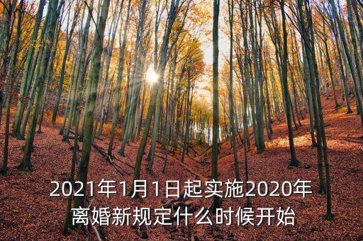 2021年1月1日起實施2020年 離婚新規(guī)定什么時候開始