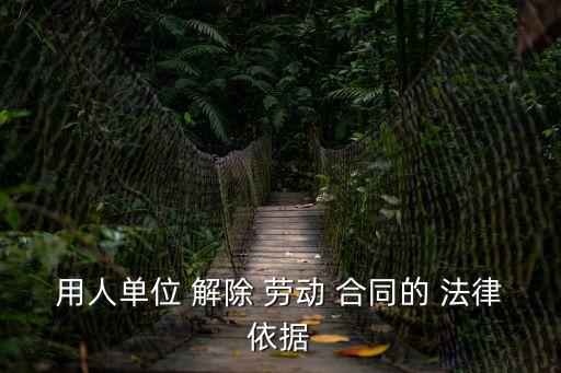 用人單位 解除 勞動(dòng) 合同的 法律依據(jù)