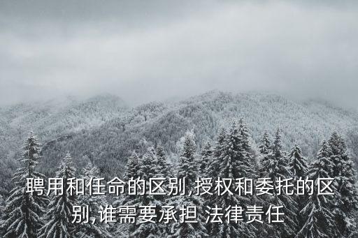  聘用和任命的區(qū)別,授權和委托的區(qū)別,誰需要承擔 法律責任