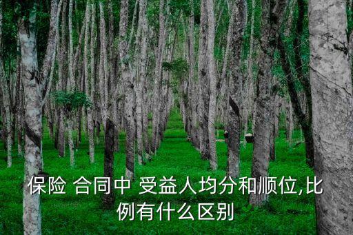 保險(xiǎn) 合同中 受益人均分和順位,比例有什么區(qū)別