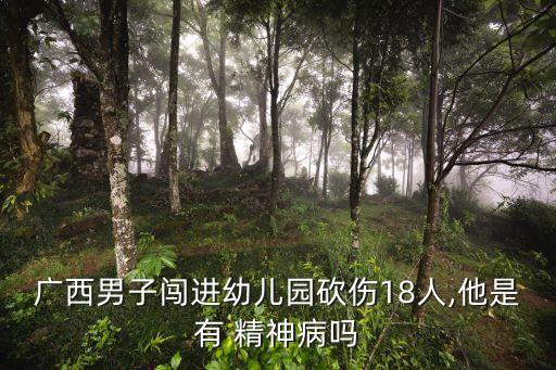 廣西男子闖進(jìn)幼兒園砍傷18人,他是有 精神病嗎