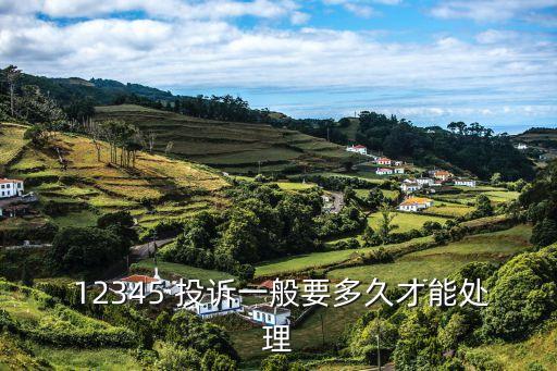  12345 投訴一般要多久才能處理
