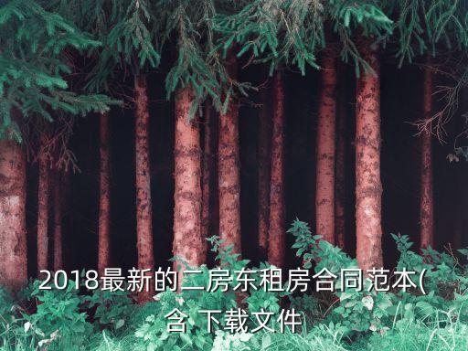 2018最新的二房東租房合同范本(含 下載文件