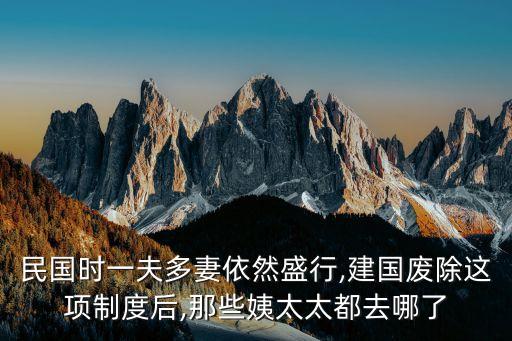 民國(guó)時(shí)一夫多妻依然盛行,建國(guó)廢除這項(xiàng)制度后,那些姨太太都去哪了