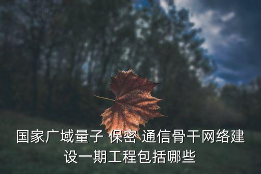 國(guó)家廣域量子 保密 通信骨干網(wǎng)絡(luò)建設(shè)一期工程包括哪些