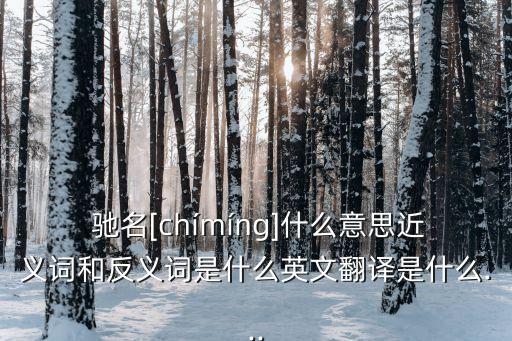  馳名[chímíng]什么意思近義詞和反義詞是什么英文翻譯是什么...