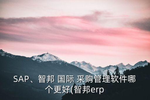 SAP、智邦 國(guó)際 采購(gòu)管理軟件哪個(gè)更好(智邦erp