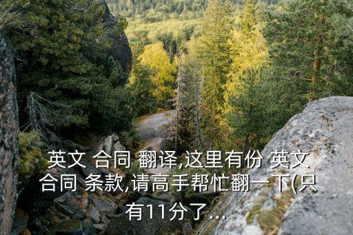  英文 合同 翻譯,這里有份 英文 合同 條款,請高手幫忙翻一下(只有11分了...