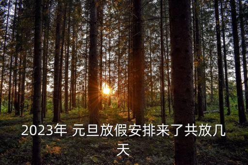 元旦休假,元旦放假2023年放幾天