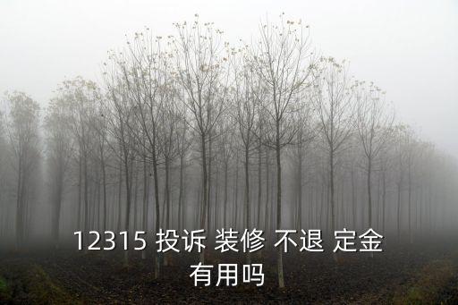 12315 投訴 裝修 不退 定金有用嗎