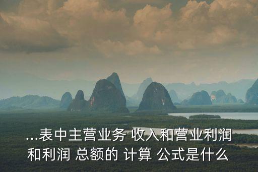 ...表中主營(yíng)業(yè)務(wù) 收入和營(yíng)業(yè)利潤(rùn)和利潤(rùn) 總額的 計(jì)算 公式是什么