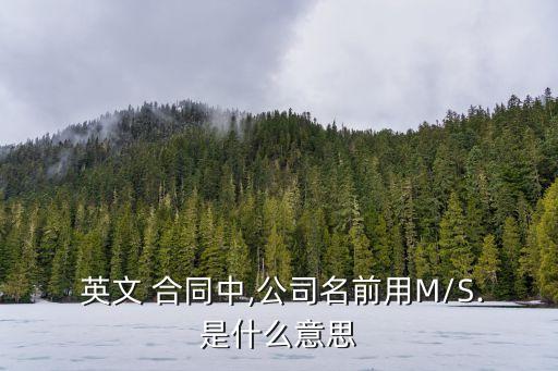  英文 合同中,公司名前用M/S.是什么意思