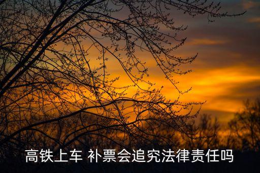 高鐵上車 補(bǔ)票會(huì)追究法律責(zé)任嗎