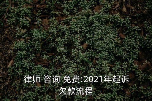  律師 咨詢 免費(fèi):2021年起訴欠款流程