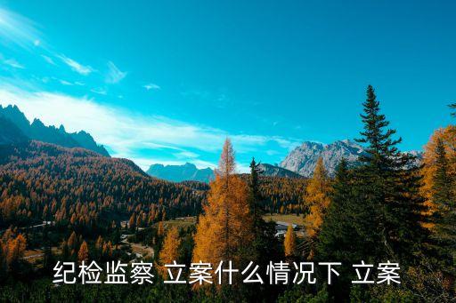 紀檢監(jiān)察 立案什么情況下 立案