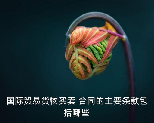 國際貿(mào)易貨物買賣 合同的主要條款包括哪些