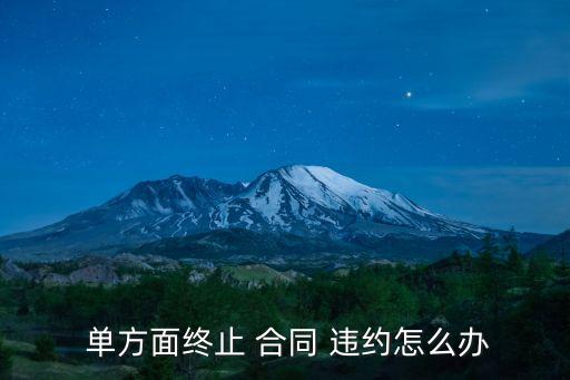  單方面終止 合同 違約怎么辦