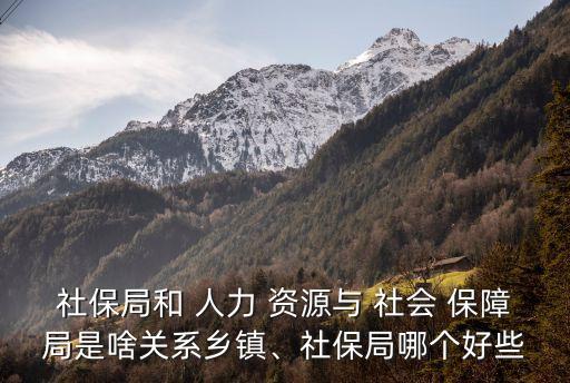 社保局和 人力 資源與 社會(huì) 保障局是啥關(guān)系鄉(xiāng)鎮(zhèn)、社保局哪個(gè)好些