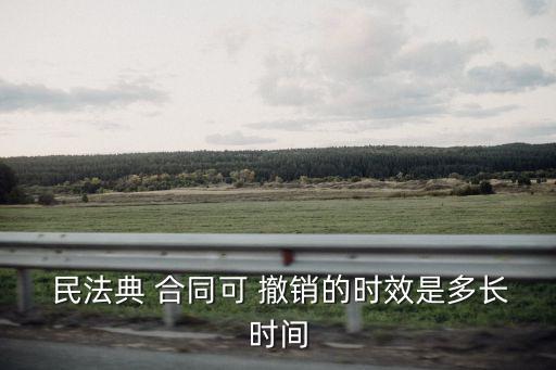  民法典 合同可 撤銷的時效是多長時間