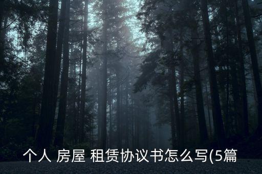 個人 房屋 租賃協(xié)議書怎么寫(5篇