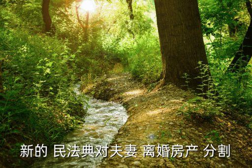 新的 民法典對夫妻 離婚房產(chǎn) 分割