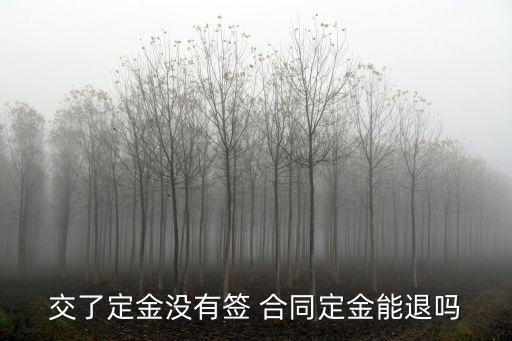 交了定金沒有簽 合同定金能退嗎