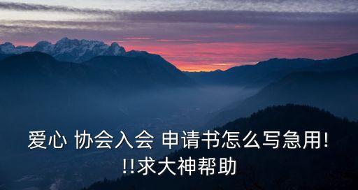 協(xié)會申請書,入青年志愿者協(xié)會申請書