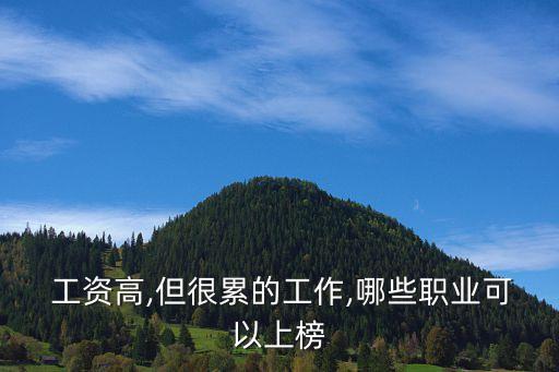  工資高,但很累的工作,哪些職業(yè)可以上榜