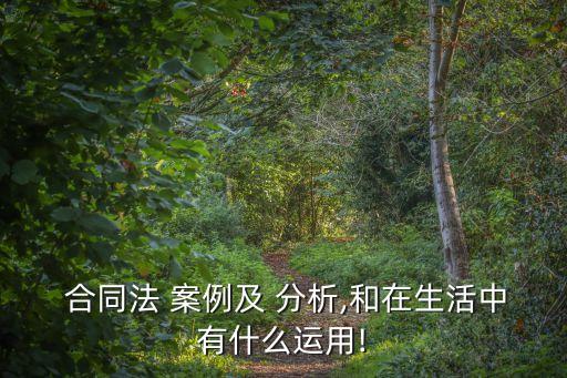  合同法 案例及 分析,和在生活中有什么運用!