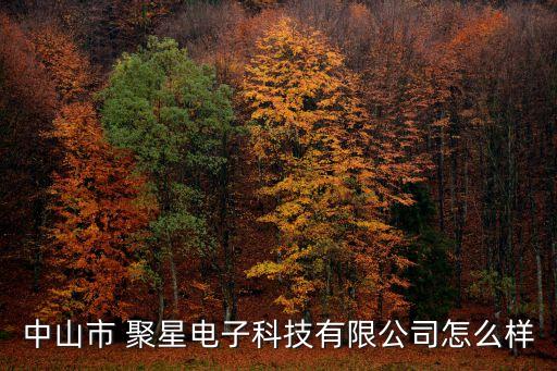 中山市 聚星電子科技有限公司怎么樣