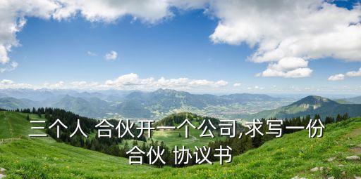 三個(gè)人 合伙開一個(gè)公司,求寫一份 合伙 協(xié)議書