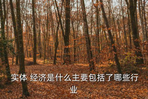  實(shí)體 經(jīng)濟(jì)是什么主要包括了哪些行業(yè)