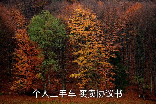 個人二手車 買賣協(xié)議書