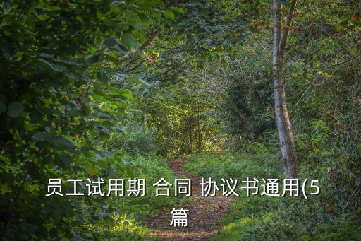 員工試用期 合同 協(xié)議書通用(5篇