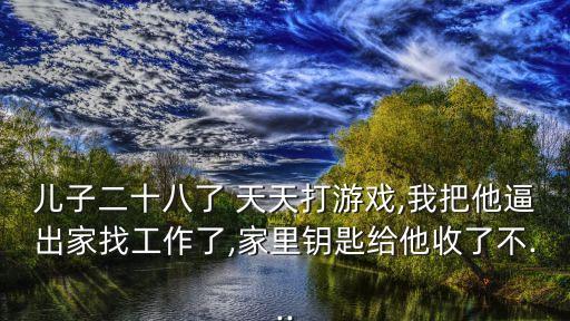 兒子二十八了 天天打游戲,我把他逼出家找工作了,家里鑰匙給他收了不...