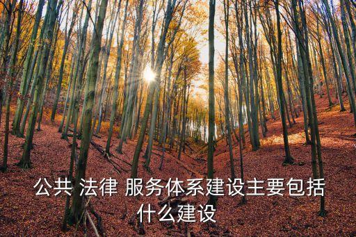  公共 法律 服務體系建設主要包括什么建設