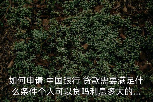 如何申請(qǐng) 中國(guó)銀行 貸款需要滿足什么條件個(gè)人可以貸嗎利息多大的...