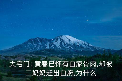 大宅門: 黃春已懷有白家骨肉,卻被二奶奶趕出白府,為什么