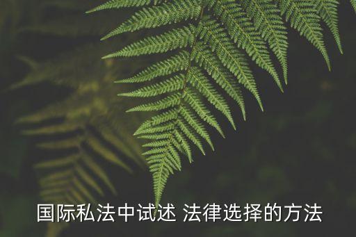  國(guó)際私法中試述 法律選擇的方法