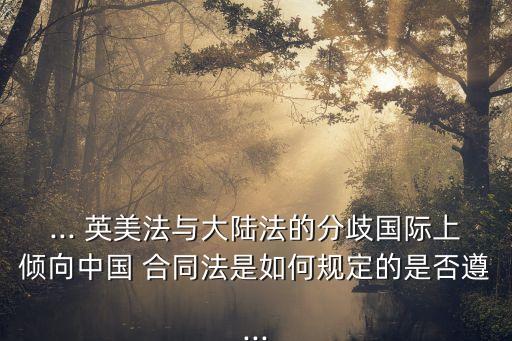 ... 英美法與大陸法的分歧國(guó)際上傾向中國(guó) 合同法是如何規(guī)定的是否遵...