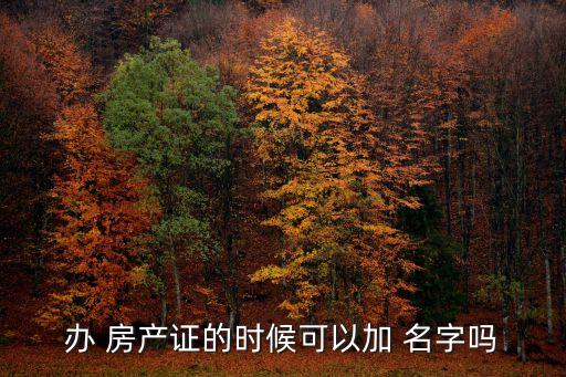 房產(chǎn)證能加名字嗎,婚前買的房子婚后辦房產(chǎn)證能加名字嗎