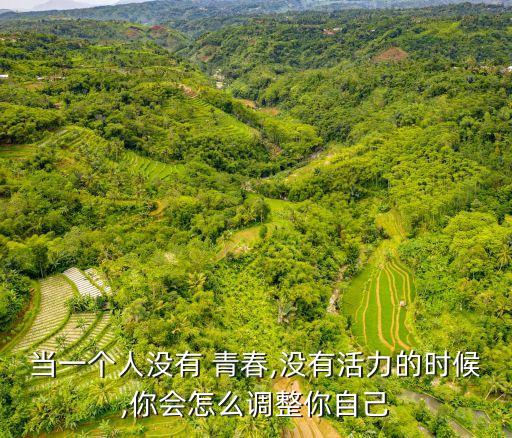當(dāng)一個(gè)人沒(méi)有 青春,沒(méi)有活力的時(shí)候,你會(huì)怎么調(diào)整你自己