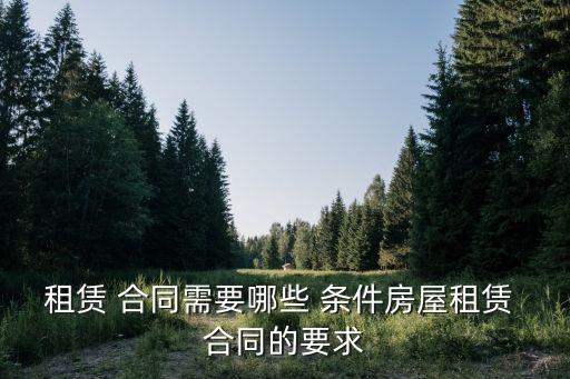 租賃 合同需要哪些 條件房屋租賃 合同的要求
