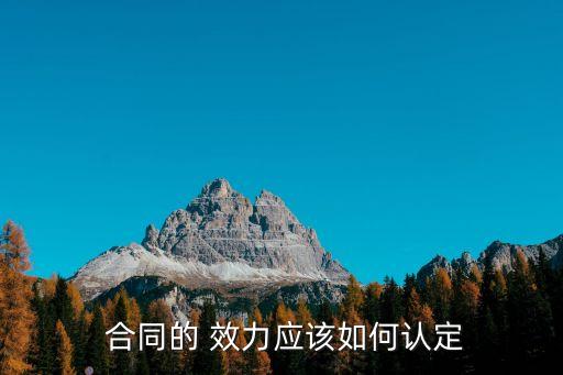 怎么確定合同的法律效力,電子版合同具有法律效力嗎