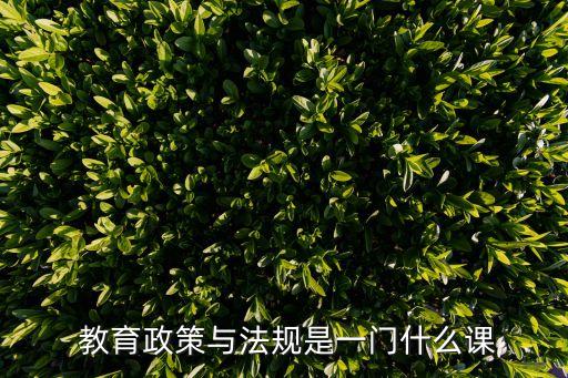  教育政策與法規(guī)是一門什么課